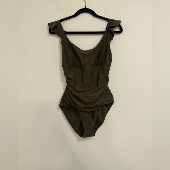 into the bleu Other - Olive Green Women's One Piece Swimsuit